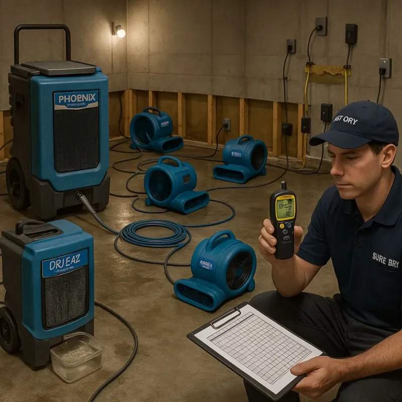 Structural Drying and Dehumidification process in Delevan, NY